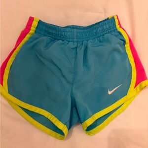 Nike Vibrant Blue Shorts with Pink and Yellow Trim